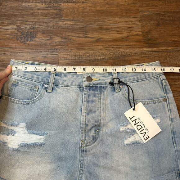 EVIDNT Los Angeles Hermosa Short Anthropologie Size 27 NWT light blue Distressed - Picture 7 of 11